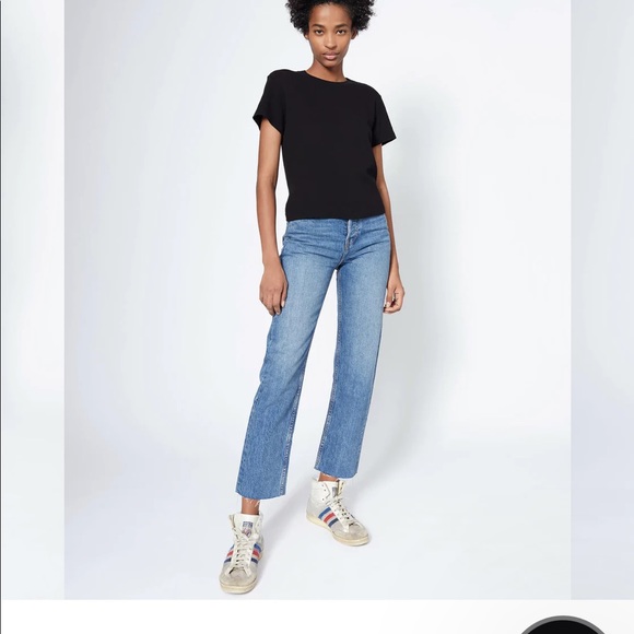 Re/Done High Rise Stovepipe Jeans in Medium Vain - Picture 2 of 9